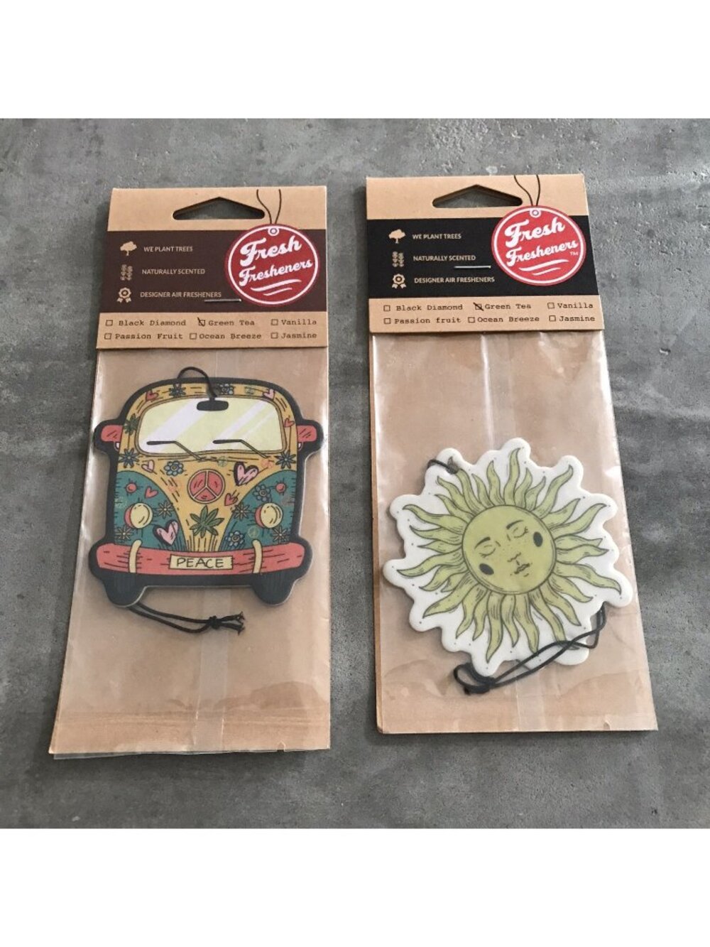 Air Fresheners Car Hanging Lot Sun Celestial Hippie Bus Van Boho Green Tea Retro